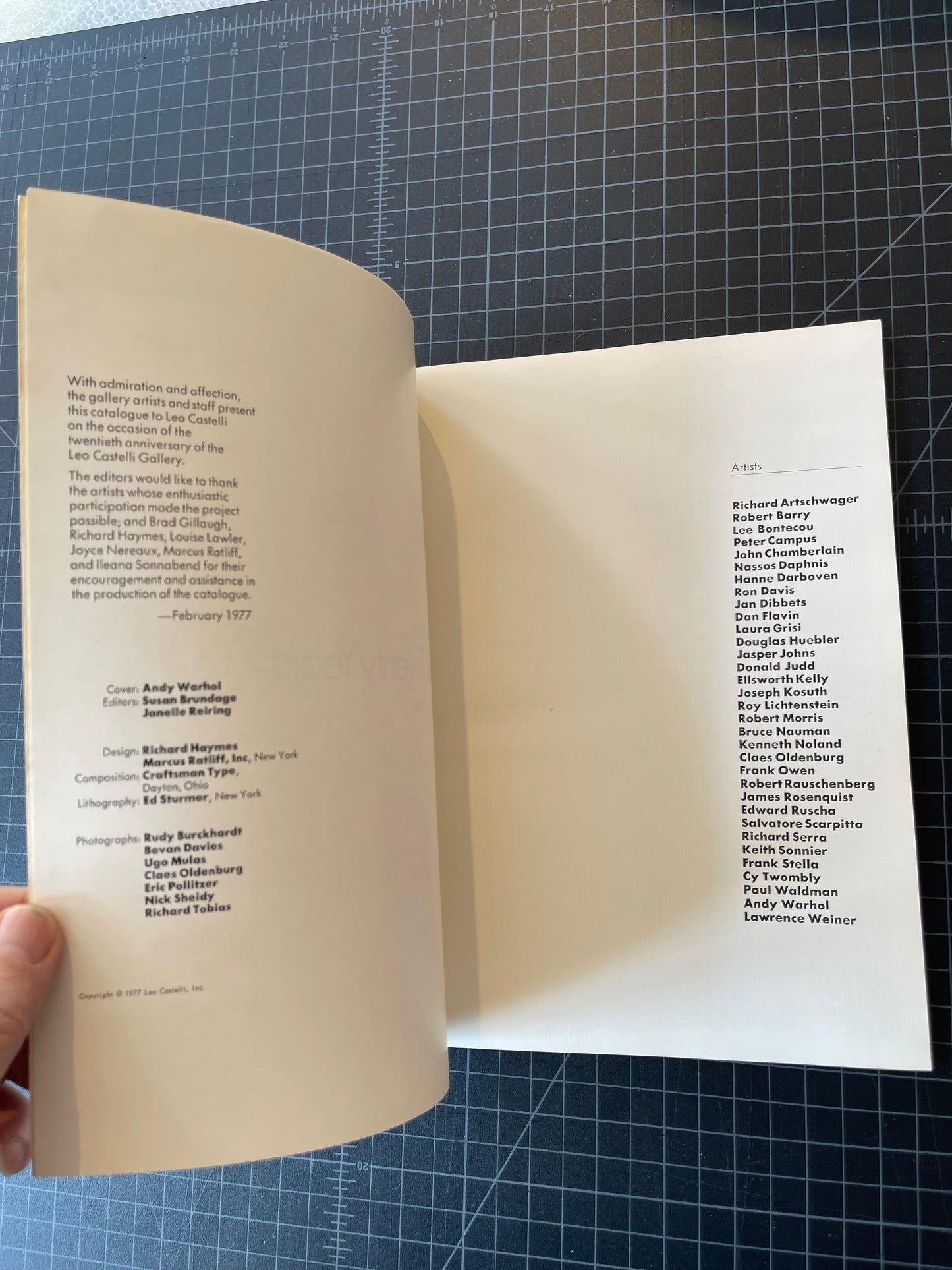 Leo Castelli: 20 Years Catalogue (1970) — Rare Signed 1st Ed.