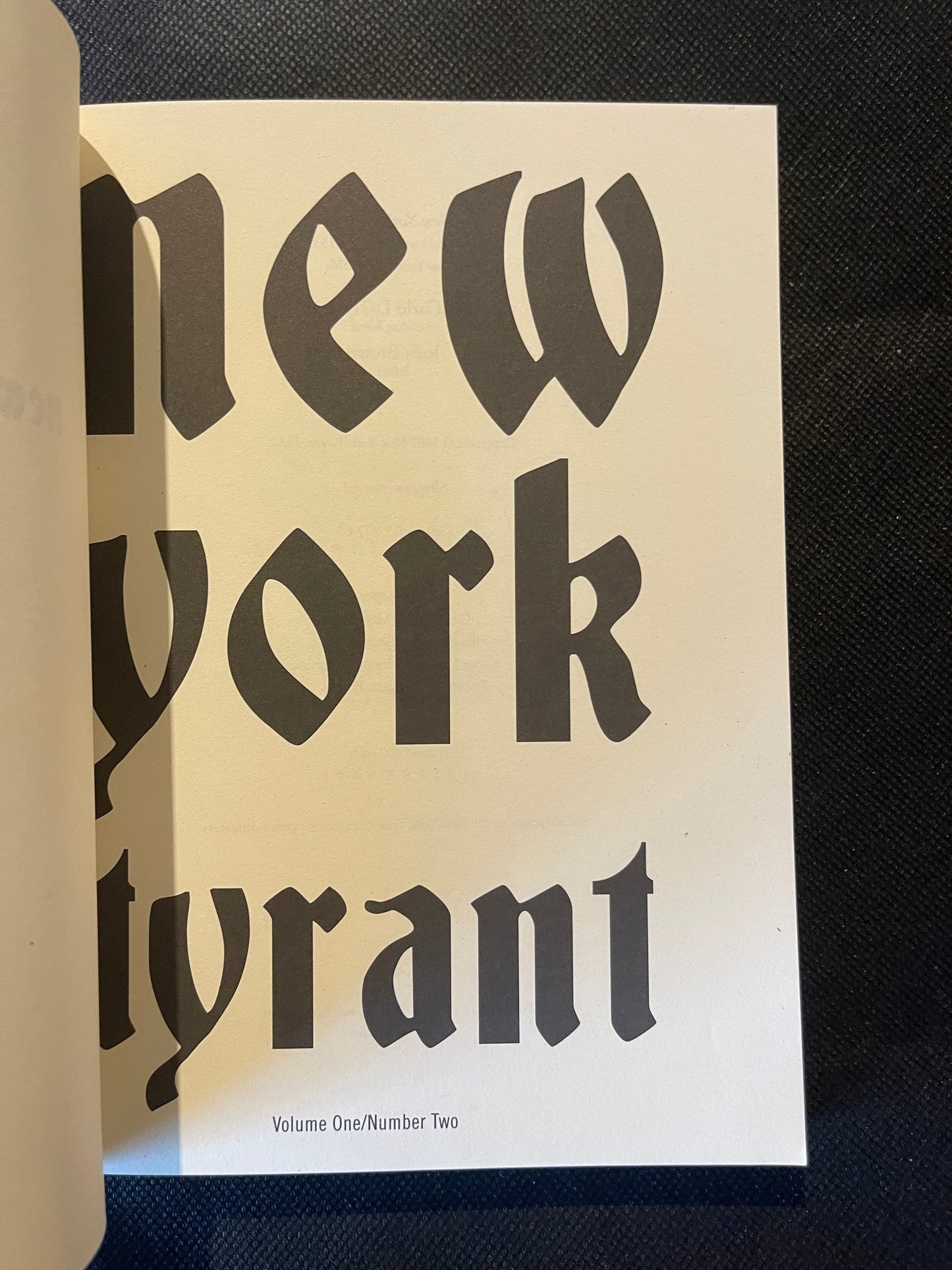 Tyrant Fiction Vol 1 No 2 2007