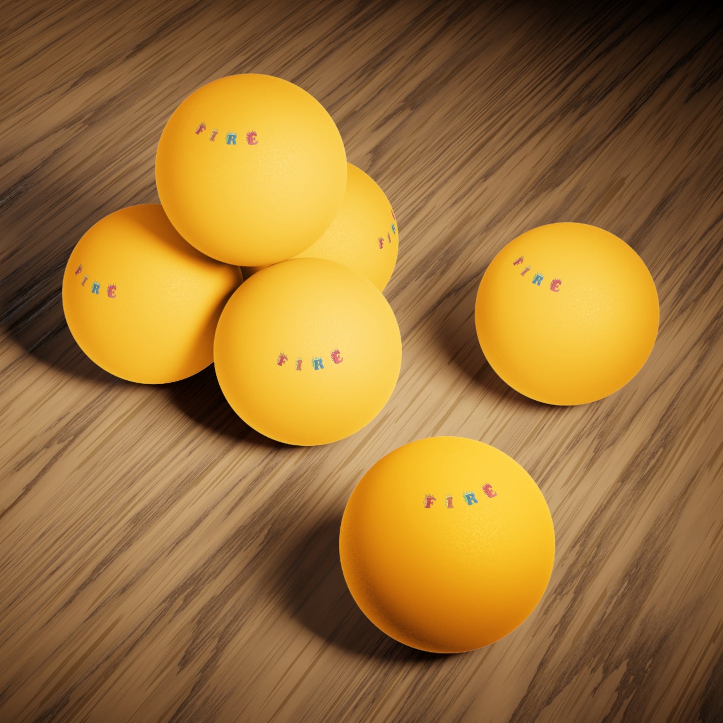 Fire Ping Pong Balls, 6 pcs