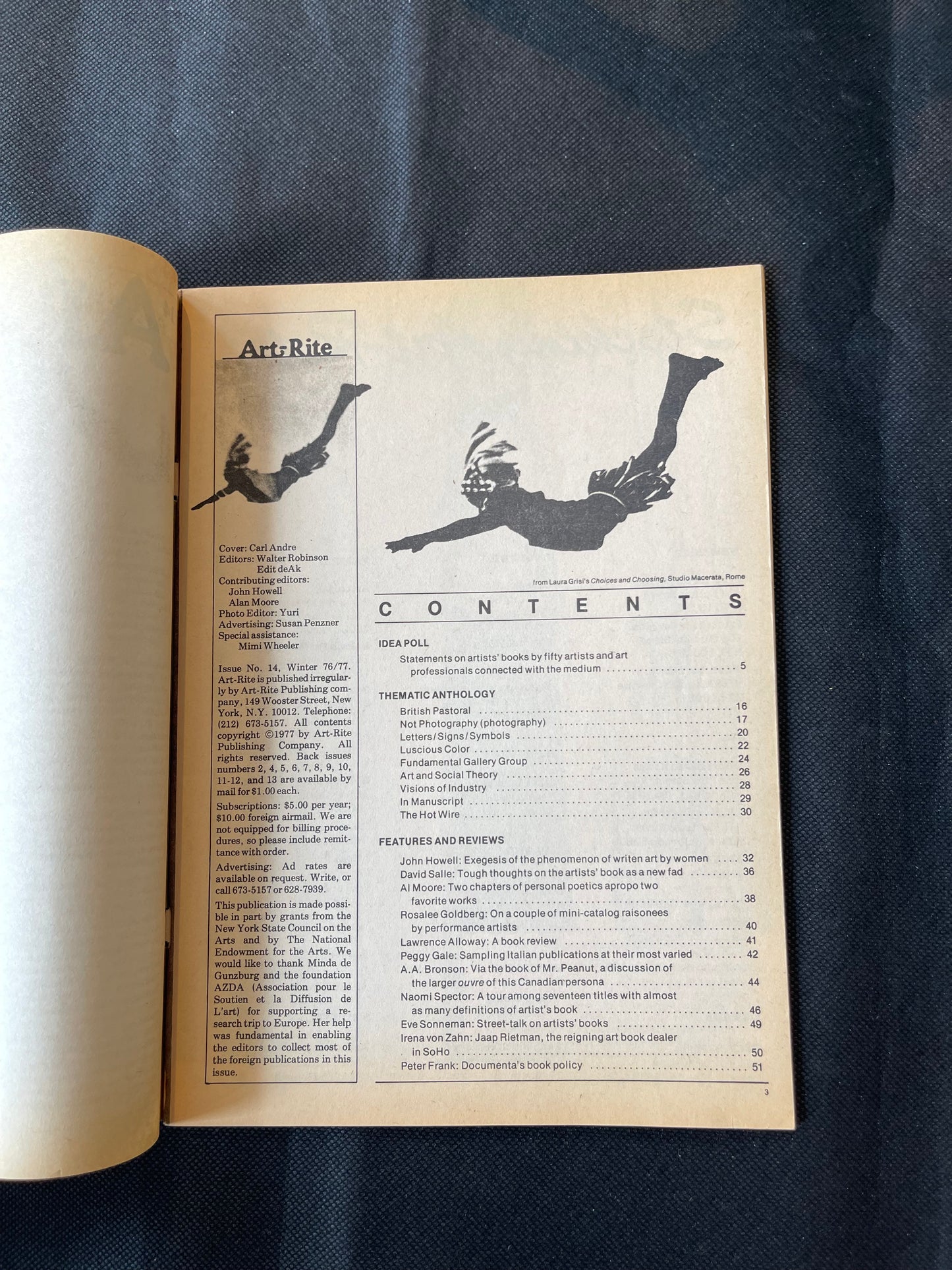 Art-Rite Magazine, Cover by Carl Andre, Issue No. 14, 1976-77