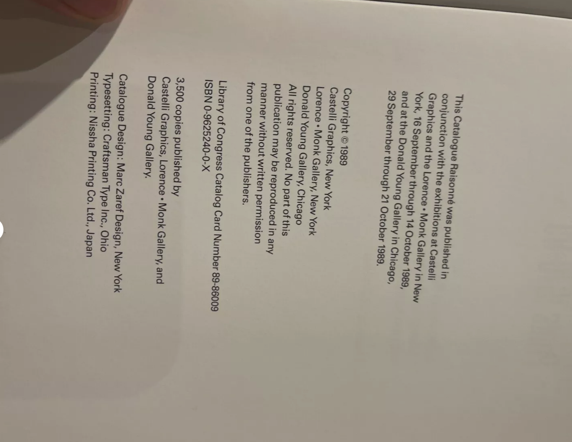 Bruce Nauman / Prints 1970-89 First Edition 1989 Limited Ed. 3500 RARE New copy