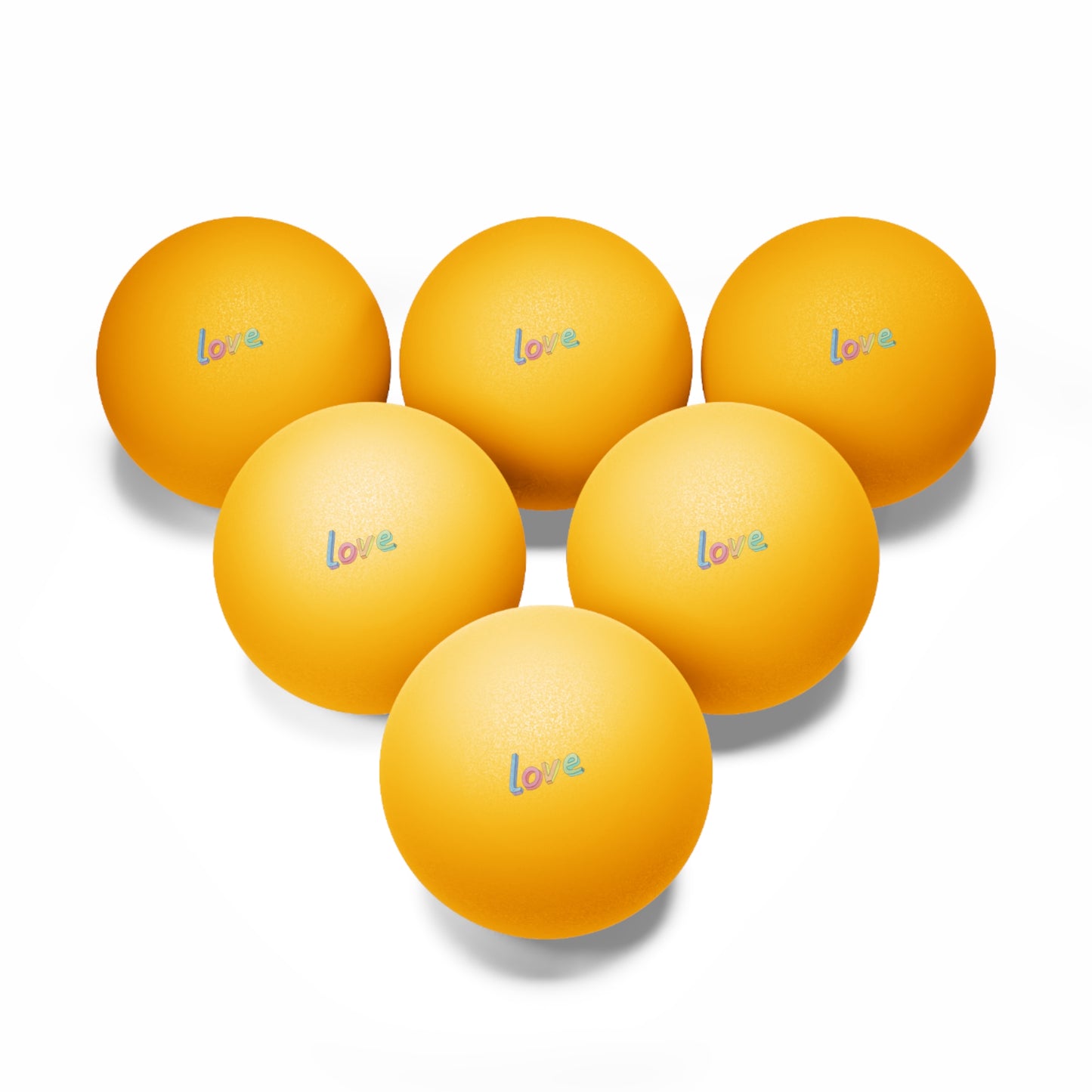 LOVE Ping Pong Balls, 6 pcs