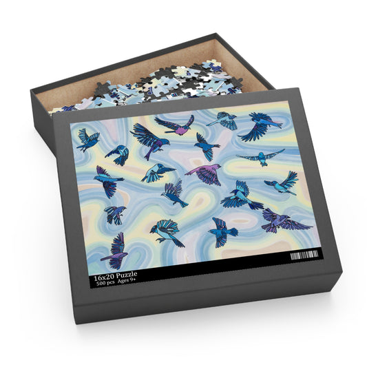 Funky Birds, Blue (120, 252, 500-Piece)