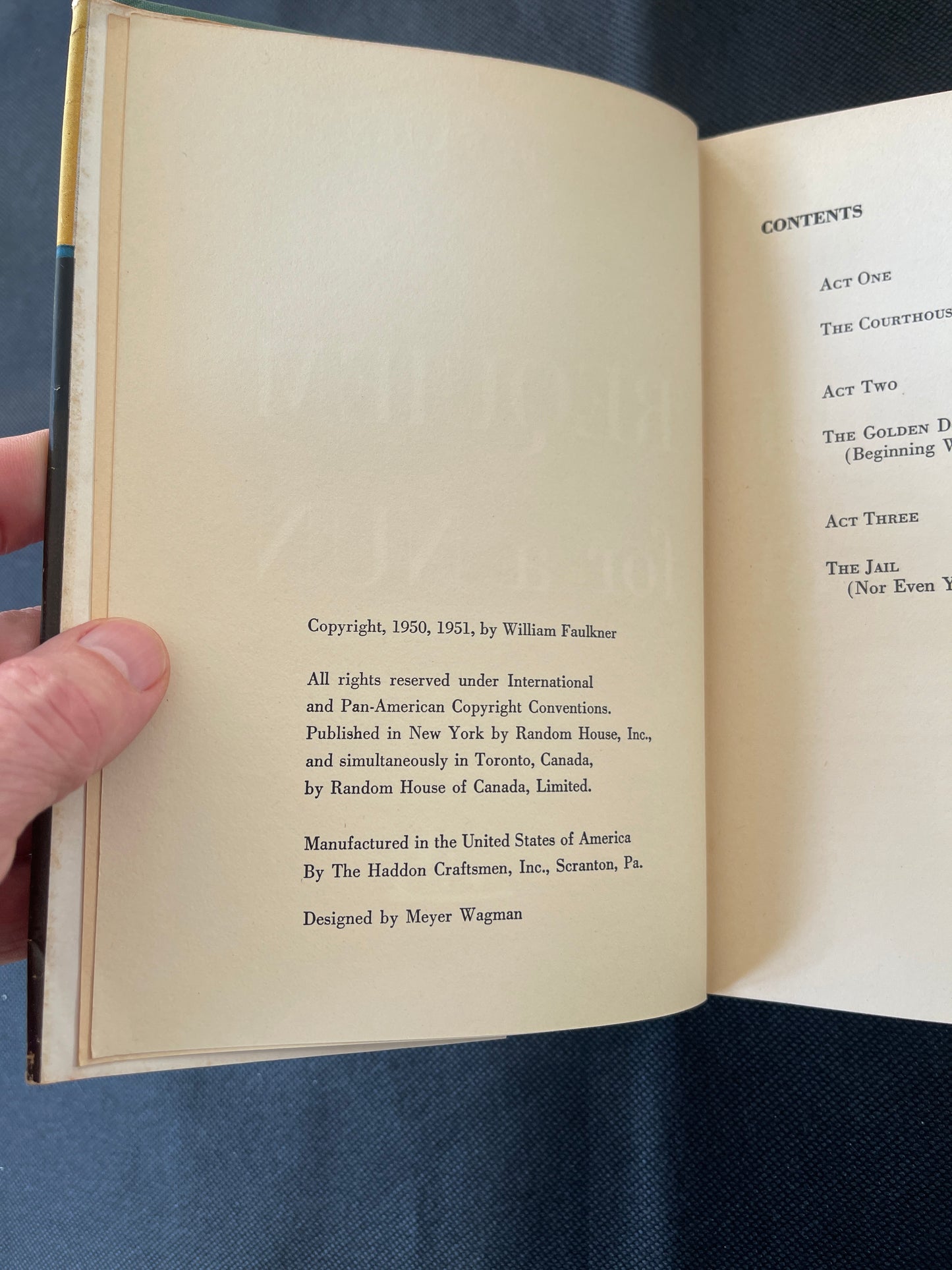 Requiem for a Nun. By William Faulkner 1st Edition 1951 Random House DJ VG+./fine