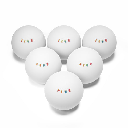 Fire Ping Pong Balls, 6 pcs