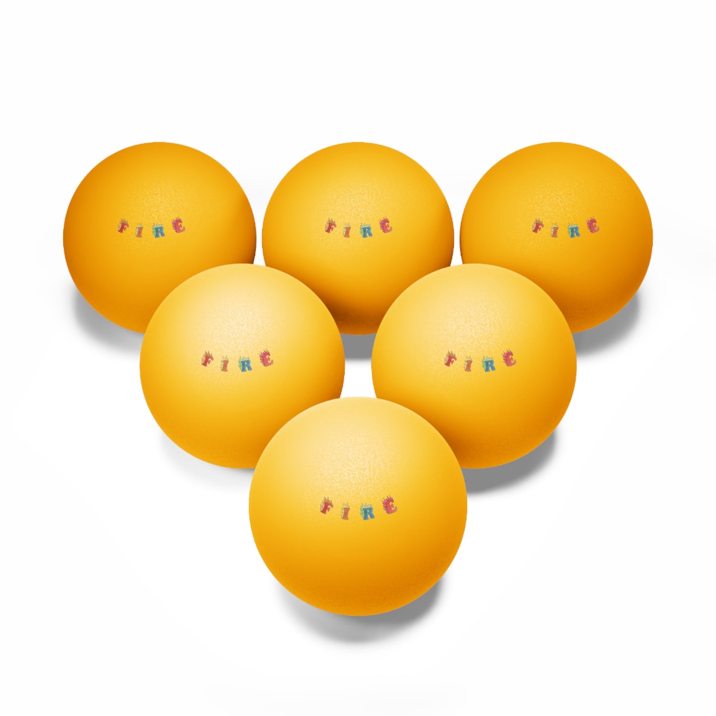 Fire Ping Pong Balls, 6 pcs