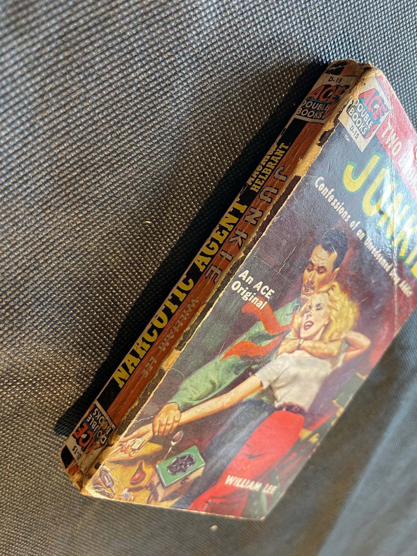 Burroughs, William S. (as William Lee) / Maurice Helbrant. Junkie: Confessions of an Unredeemed Drug Addict / Narcotic Agent. Ace Double Books D-15. New York: Ace Books, 1953. First Edition / First Printing
