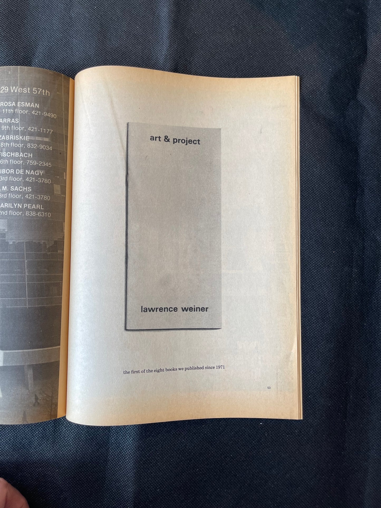 Art-Rite Magazine, Cover by Carl Andre, Issue No. 14, 1976-77