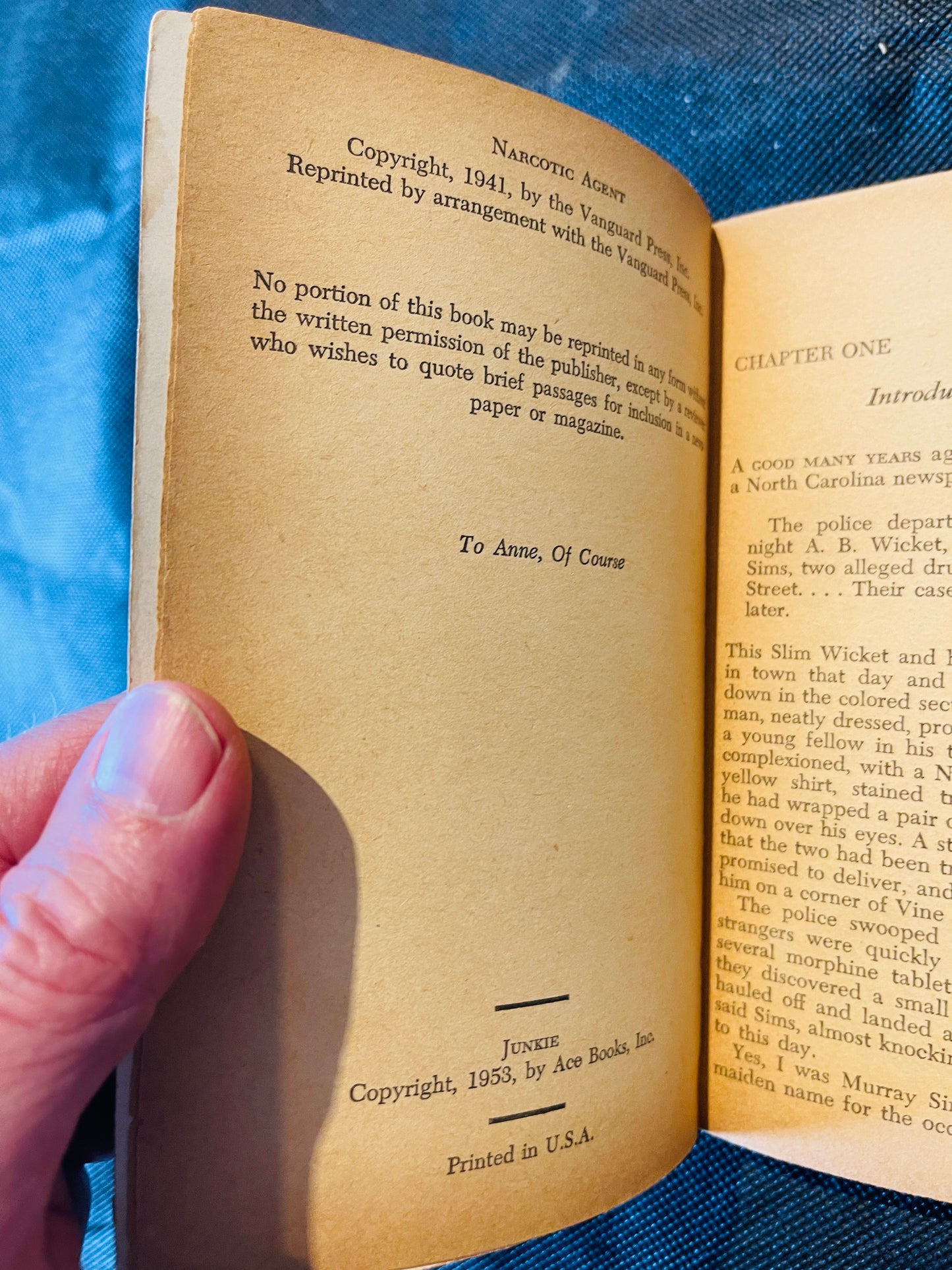 Burroughs, William S. (as William Lee) / Maurice Helbrant. Junkie: Confessions of an Unredeemed Drug Addict / Narcotic Agent. Ace Double Books D-15. New York: Ace Books, 1953. First Edition / First Printing