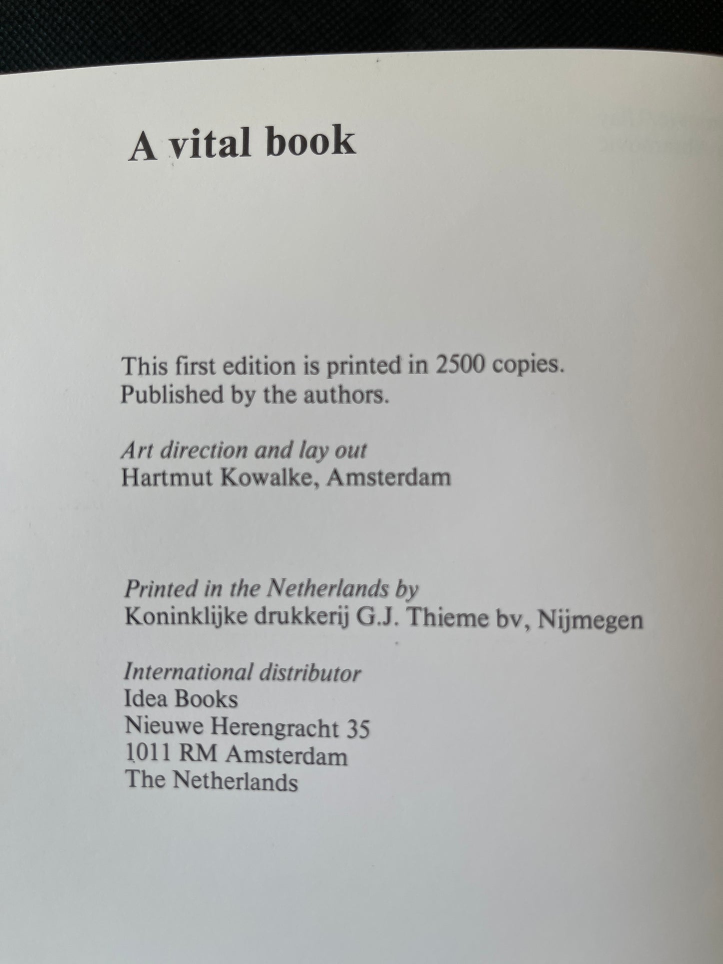 Marina Abramović / Ulay – Relation Work and Detour: A Vital Book
Amsterdam, 1980. First edition, published by the artists in an edition of 2,500 copies